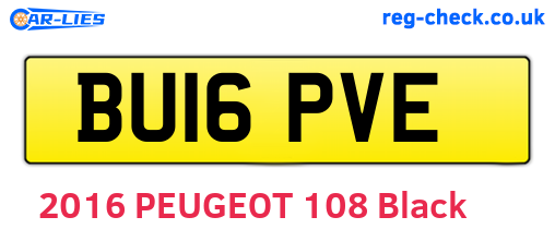 BU16PVE are the vehicle registration plates.