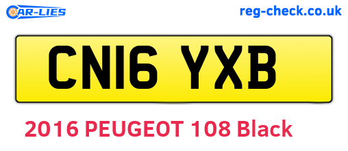 CN16YXB are the vehicle registration plates.