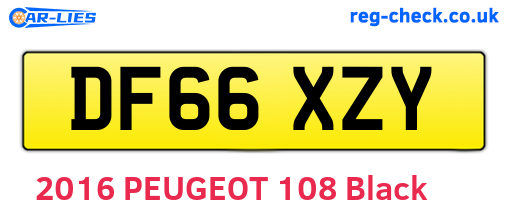 DF66XZY are the vehicle registration plates.