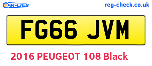 FG66JVM are the vehicle registration plates.