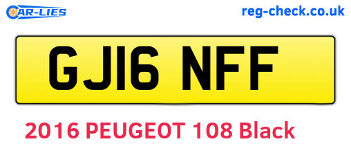 GJ16NFF are the vehicle registration plates.