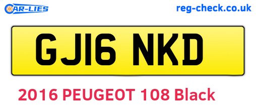 GJ16NKD are the vehicle registration plates.