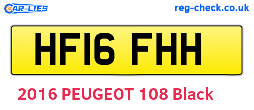 HF16FHH are the vehicle registration plates.