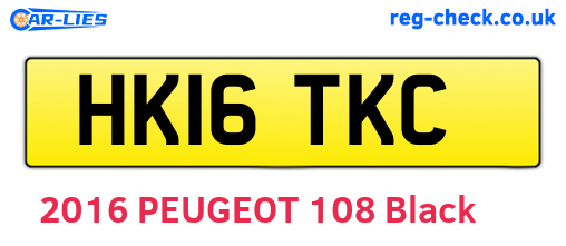HK16TKC are the vehicle registration plates.