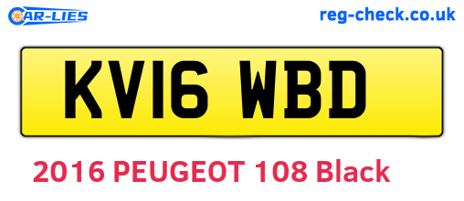 KV16WBD are the vehicle registration plates.
