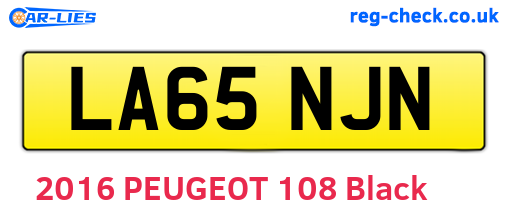 LA65NJN are the vehicle registration plates.