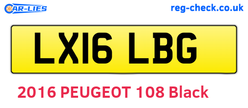 LX16LBG are the vehicle registration plates.