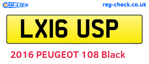 LX16USP are the vehicle registration plates.