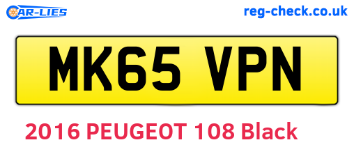 MK65VPN are the vehicle registration plates.