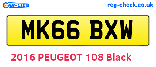 MK66BXW are the vehicle registration plates.