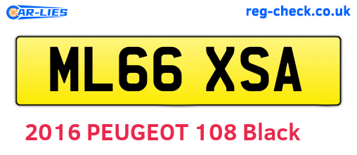 ML66XSA are the vehicle registration plates.