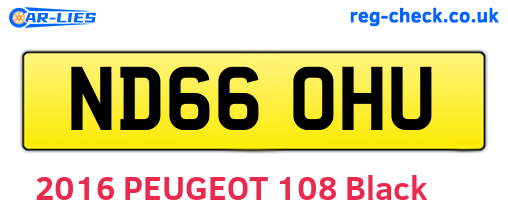 ND66OHU are the vehicle registration plates.