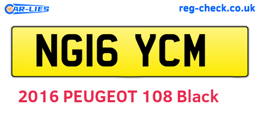 NG16YCM are the vehicle registration plates.