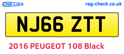 NJ66ZTT are the vehicle registration plates.