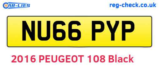 NU66PYP are the vehicle registration plates.