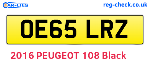 OE65LRZ are the vehicle registration plates.