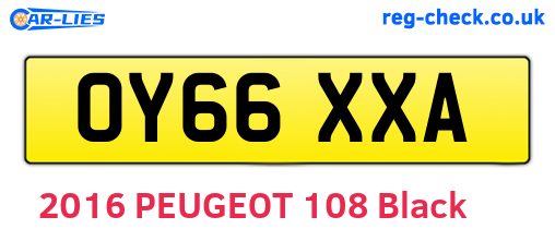 OY66XXA are the vehicle registration plates.