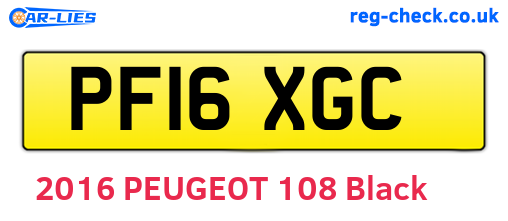PF16XGC are the vehicle registration plates.