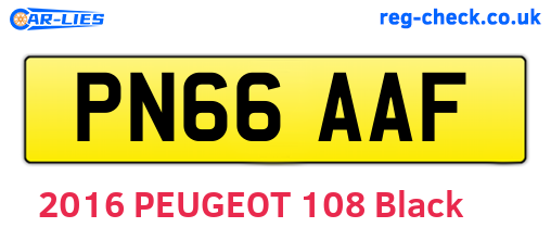 PN66AAF are the vehicle registration plates.