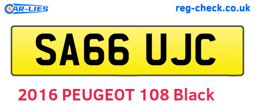 SA66UJC are the vehicle registration plates.