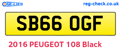 SB66OGF are the vehicle registration plates.