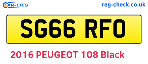 SG66RFO are the vehicle registration plates.