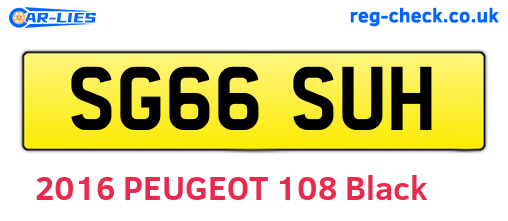 SG66SUH are the vehicle registration plates.