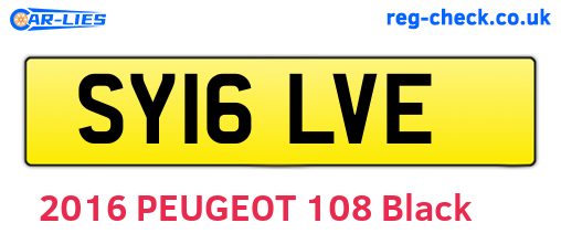 SY16LVE are the vehicle registration plates.