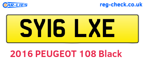 SY16LXE are the vehicle registration plates.