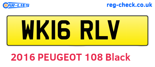 WK16RLV are the vehicle registration plates.