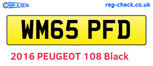 WM65PFD are the vehicle registration plates.