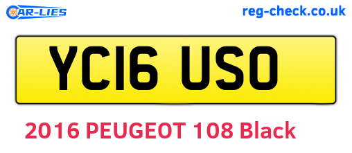 YC16USO are the vehicle registration plates.