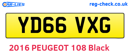 YD66VXG are the vehicle registration plates.
