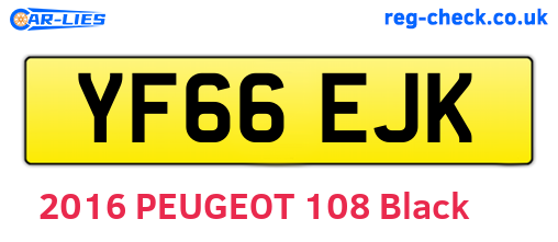 YF66EJK are the vehicle registration plates.