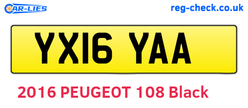 YX16YAA are the vehicle registration plates.