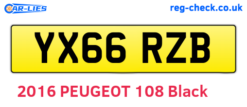 YX66RZB are the vehicle registration plates.