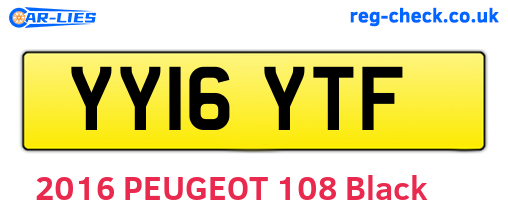 YY16YTF are the vehicle registration plates.