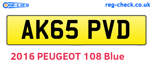AK65PVD are the vehicle registration plates.