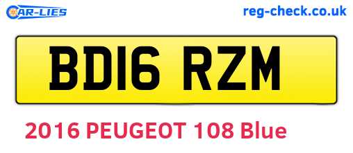 BD16RZM are the vehicle registration plates.