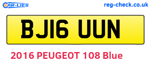 BJ16UUN are the vehicle registration plates.