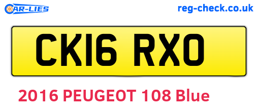 CK16RXO are the vehicle registration plates.