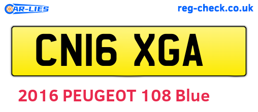 CN16XGA are the vehicle registration plates.