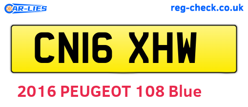 CN16XHW are the vehicle registration plates.