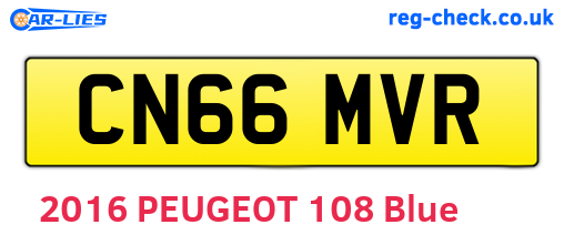 CN66MVR are the vehicle registration plates.
