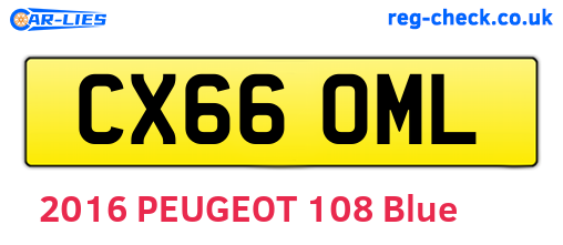 CX66OML are the vehicle registration plates.