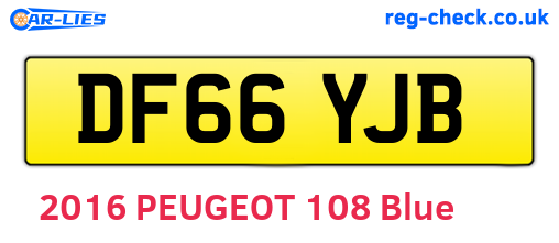 DF66YJB are the vehicle registration plates.
