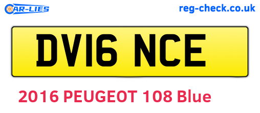 DV16NCE are the vehicle registration plates.