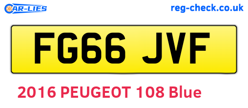 FG66JVF are the vehicle registration plates.