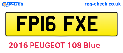 FP16FXE are the vehicle registration plates.