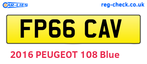 FP66CAV are the vehicle registration plates.